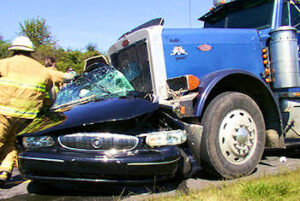 Car hit by truck